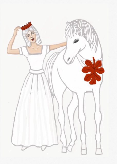 Portrait, women, princess, animals, crown