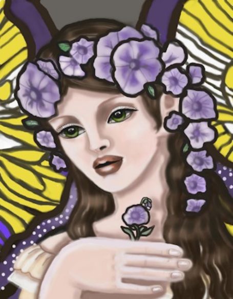 Portrait, women, flowers