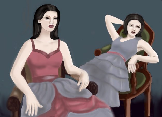 Portrait, women, family, together