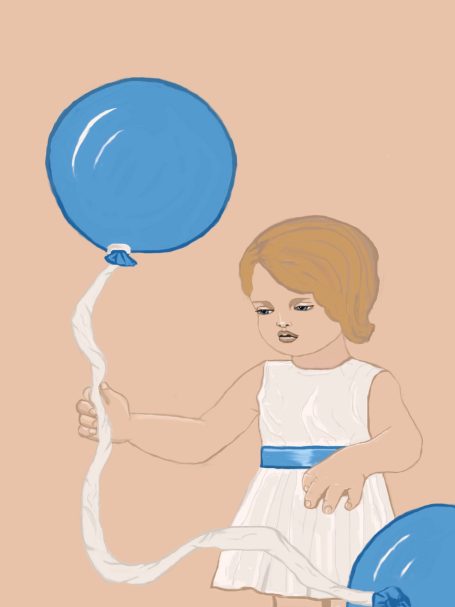 Child, portrait, balloons, game